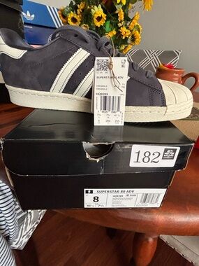 Adidas Superstar Gray with White Stripes Size 8 NEW